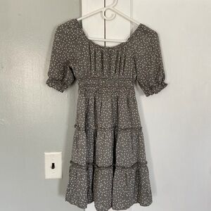 Franki by Francesca’s Gray Polka Dot Dress (youth size 12)
